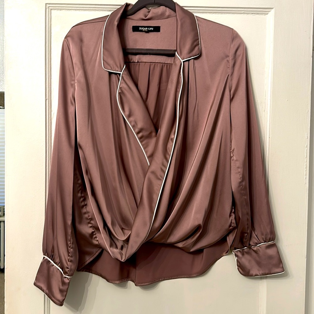 Satin wrap blouse